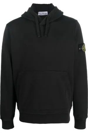 Stone Island Sweathshirts & Hoodies, Herre, Sort, S, Bomuld, jersey hoodie med logo badge