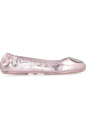 Tory Burch Sko, Dame, Lyserød, 39 1/2 EU, Læder, Metallic Læder Ballerina Sko med Elastik Bagpå