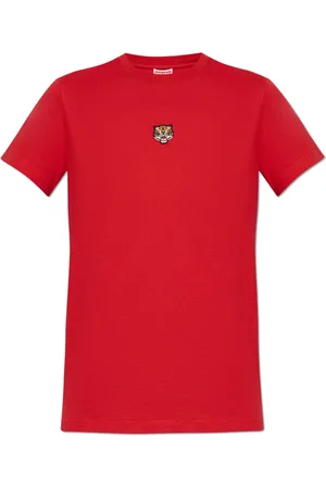 Kenzo Top, Dame, Rød, M, Bomuld, T-shirt med lap