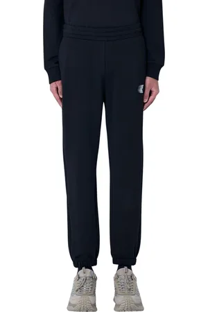 Moncler Bukser, Herre, Sort, M, Bomuld, Bomuld Track Pants med Logo Motif