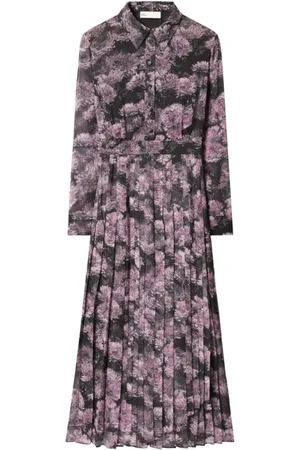 Tory Burch Kjole, Dame, Lyserød, XS, Blomstret silkekjole