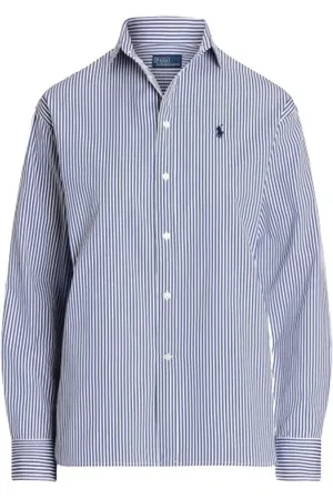 Ralph Lauren Bluser & Skjorter, Dame, Blå, S, Bomuld, Stribet Casual Skjorte