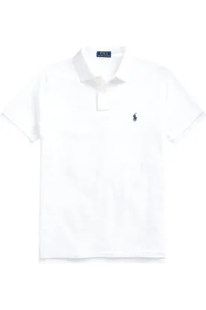 Ralph Lauren Top, Herre, Hvid, XL, Bomuld, Custom Slim Cotton Piqué Polo Shirt