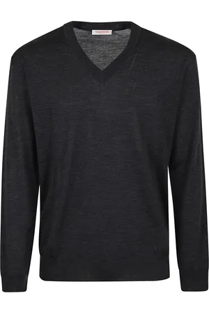 VALENTINO GARAVANI Strik, Herre, Grå, S, Uld, V-hals uldsweater