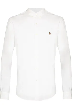 Ralph Lauren Skjorte, Herre, Hvid, XL, Bomuld, Oxford Button Down Skjorte