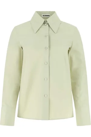 Jil Sander Jakke, Dame, Grøn, S, Bomuld, Pastelgrøn Poplin Skjorte