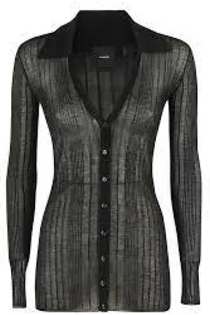 Pinko Strik, Dame, Sort, S, Bomuld, Tarassaco Crêpe Bluse
