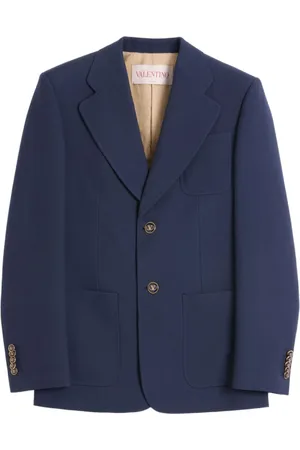 VALENTINO GARAVANI Jakke, Herre, Blå, 2XL, Blå Enkeltknappet Jakke