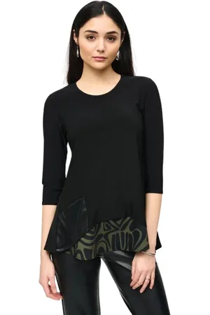 Joseph Ribkoff Top, Dame, Sort, 2XL, Uld, Stilfuld Langærmet Top