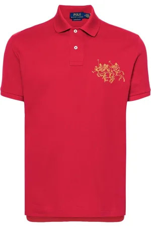 Ralph Lauren Top, Herre, Rød, M, Bomuld, Casual Kortærmet Polo Shirt