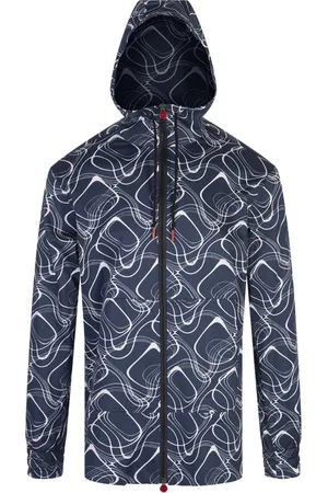 Kiton Jakke, Herre, Blå, L, Bomuld, Blå Umbi Zip-up Hættetrøje med Print