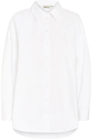 My Essential Wardrobe Bluser & Skjorter, Dame, Hvid, M, Boxy Skjortebluse Hvid
