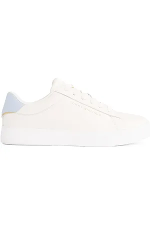 Tommy Hilfiger Sko, Dame, Hvid, 40 EU, Læder, Hvide Læder Low-Top Sneakers