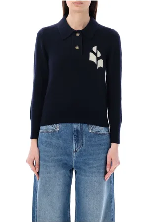Isabel Marant Strik, Dame, Blå, XS, Bomuld, Midnight Knitwear Nola Sweater