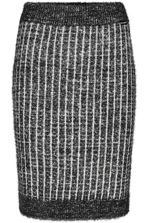 Karl Lagerfeld Nederdel, Dame, Sort, S, Tweed, Tweed Strikket Mini Nederdel