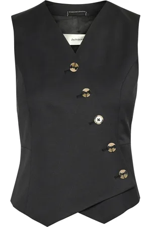 INWEAR Jakke, Dame, Sort, XS, Uld, Asymmetrisk Knap Vest