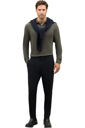 Boglioli Bukser, Herre, Blå, XL, Uld, Garment Dyed High Performance Wool regular Chinos