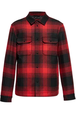 Woolrich Skjorte, Herre, Rød, 2XL, Uld, Polstret Skjorte med Tern