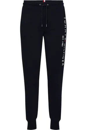 Tommy Hilfiger Bukser, Dame, Blå, XL, Bomuld, Basic Sweatpants med Logo