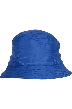 Paul & Shark Tilbehør, unisex, Blå, 59 CM, Uld, Bucket Hat med Hajprint, Blå