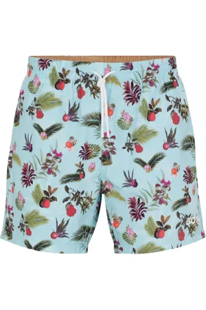 HUGO BOSS Badetøj, Herre, Flerfarvet, 2XL, Uld, Blomstrede Badeshorts