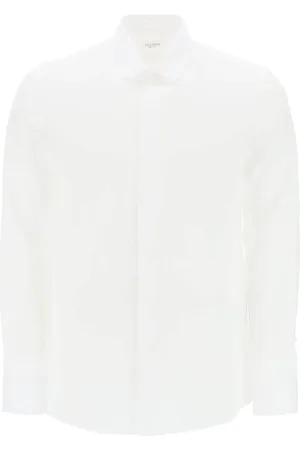 VALENTINO GARAVANI Skjorte, Herre, Hvid, L, Bomuld, Rockstud Unlimited Slim Fit Skjorte