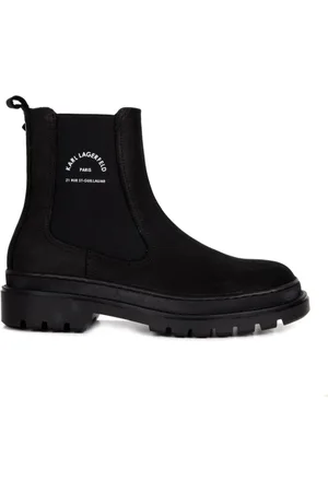 Karl Lagerfeld Sko, Herre, Sort, 44 EU, Suede, Suede Ankelstøvler