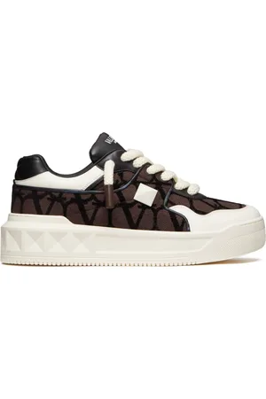 VALENTINO GARAVANI Sko, Herre, Brun, 40 1/2 EU, Læder, One Stud XL Low-Top Sneakers