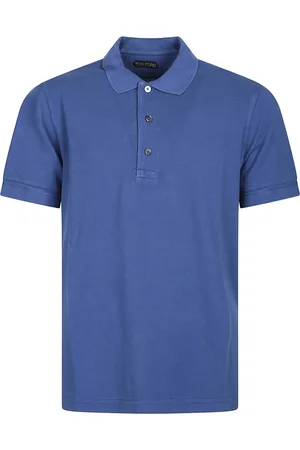 Tom Ford Top, Herre, Blå, L, Kortærmet Polo Tennisskjorte