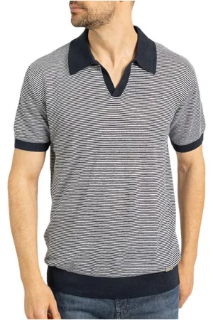 Karl Lagerfeld Top, Herre, Flerfarvet, M, Uld, Strik Polo Midnight Blue Stilfuldt Design