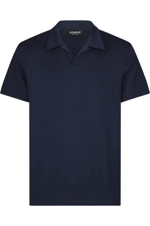 Dondup Top, Herre, Blå, L, Jersey Bowling Polo Shirt uden knapper