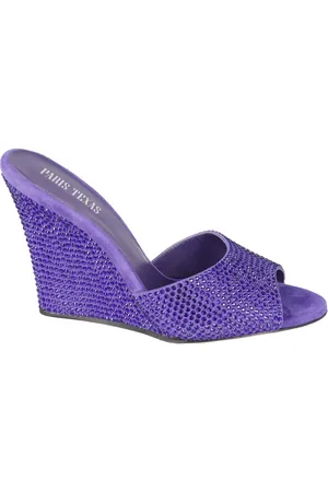 PARIS TEXAS Sko, Dame, Lilla, 36 EU, Læder, Wanda Wedge Sandaler