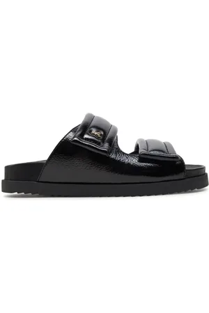 Patrizia Pepe Sko, Dame, Sort, 36 EU, Læder, Logo Læder Slippers