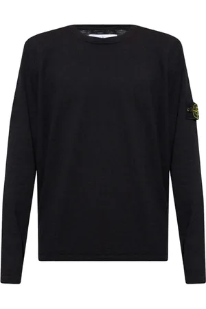 Stone Island Strik, Herre, Sort, XL, Bomuld, Sweater med logo