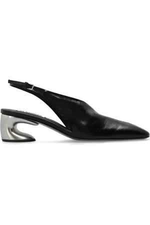 Jil Sander Sko, Dame, Sort, 38 1/2 EU, Læder, Læder Slingback Hælesko