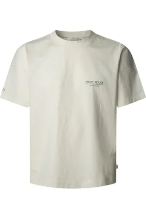 Pepe Jeans Top, Herre, Hvid, 2XL, Bomuld, Hvid T-shirt med Unikt Design