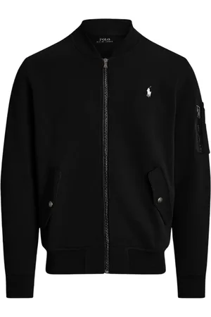 Ralph Lauren Jakke, Herre, Sort, L, Bomuld, Sort bomberjakke med logo