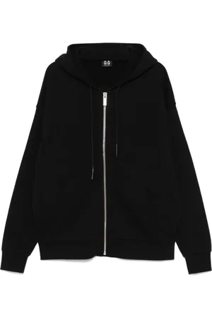 44 Label Group Sweathshirts & Hoodies, Herre, Sort, L, Uld, Sort lynlås hættetrøje med lommer