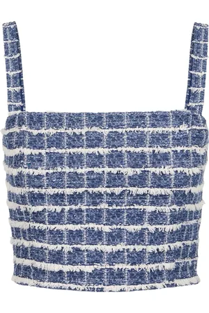 Iceberg Top, Dame, Blå, L, Bomuld, Slim-fit Top med tern