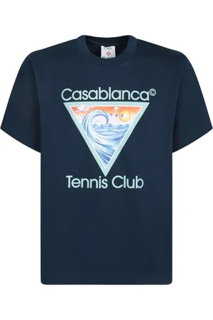 Casablanca Top, Herre, Blå, M, Bomuld, Sporty Tennis Club T-shirt i Navy