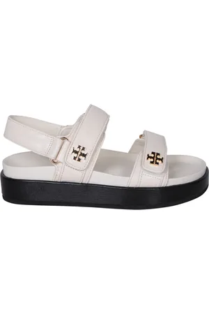 Tory Burch Sko, Dame, Hvid, 40 EU, Læder, Hvide Lædersandaler Elegant Design