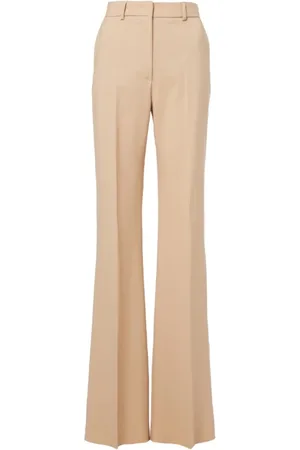 Sportmax Bukser, Dame, Brun, M, Uld, Brune retbenede bukser