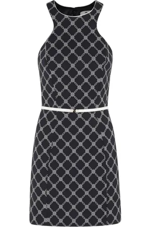 Elisabetta Franchi Kjole, Dame, Sort, L, Elegant Sort Diamantprint Kjole