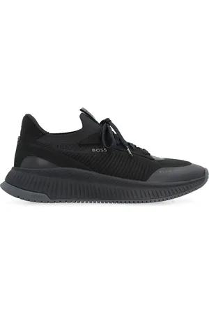 HUGO BOSS Sko, Herre, Sort, 39 EU, Læder, Low-top Sneakers med Ruskindindsatser