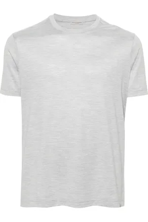 Paul & Shark Top, Herre, Grå, M, Bomuld, Silke Casual Kortærmet T-shirt