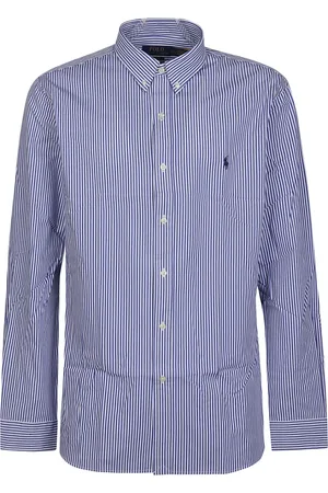 Ralph Lauren Skjorte, Herre, Blå, 2XL, Bomuld, Langærmet Sportsskjorte