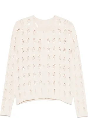 Pinko Strik, Dame, Hvid, M, Hvid Sweater Kollektion