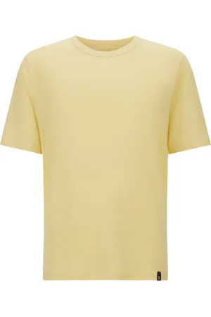Boggi Milano Top, Herre, Gul, XL, Linned, T-shirt i strækbar linnedjersey