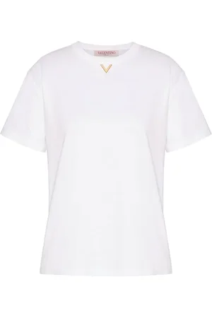 VALENTINO GARAVANI Top, Dame, Hvid, L, V Gold T-shirt