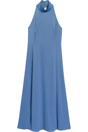 Ivy & Oak Kjole, Dame, Blå, XL, Uld, American Shoulder Midi Kjole